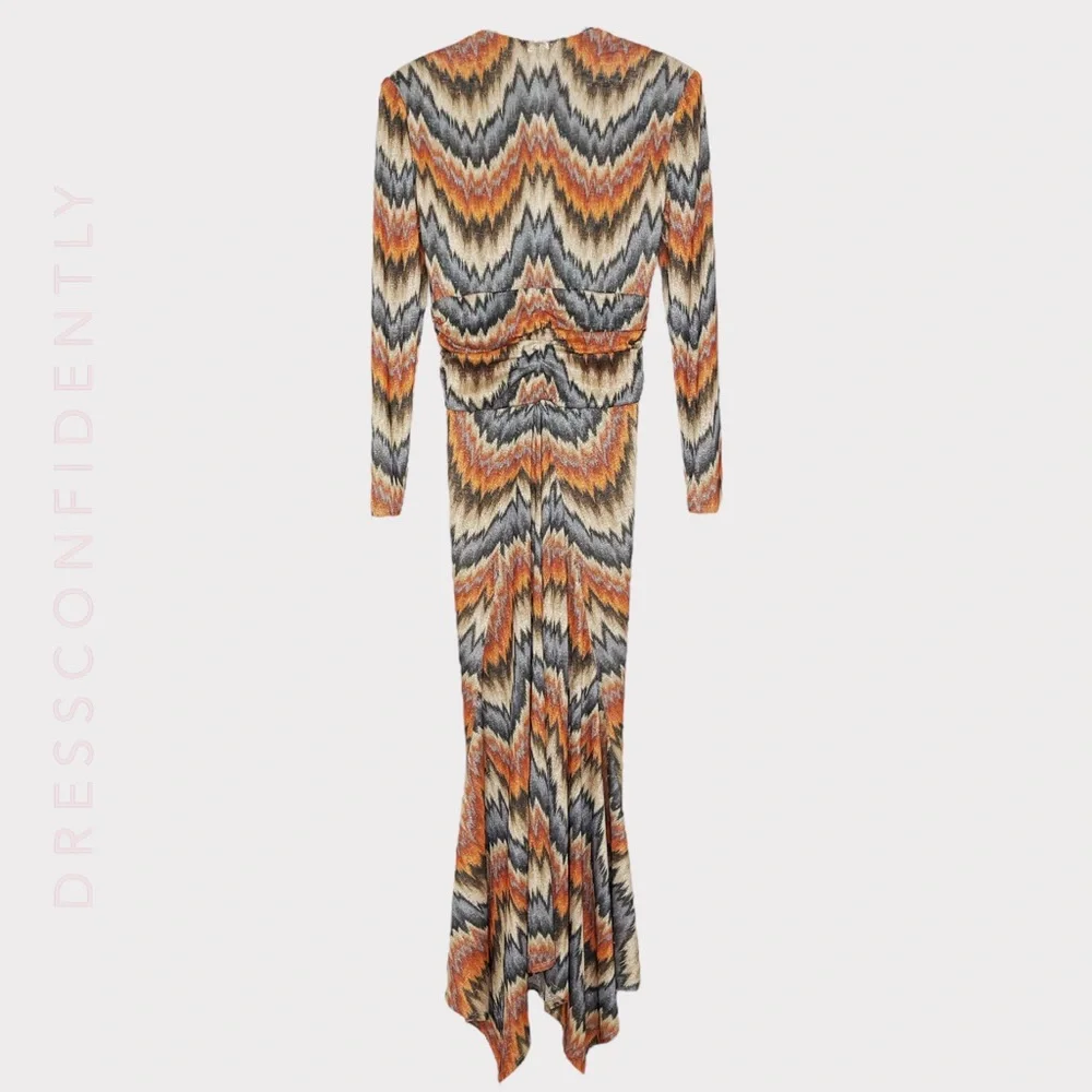 RONNY KOBO Stormy Knit Maxi Dress - Orange & Brown - Picture 9 of 12